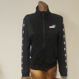 Puma Black Full-Zip Jacket with Logo Accents